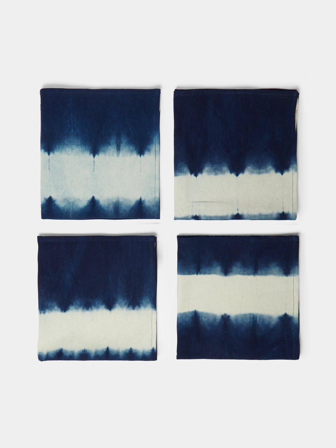 Tensira - Indigo Hand-Dyed Cotton Napkins (Set of 4) - Blue - ABASK