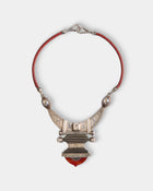 Mahnaz Collection - Women's Vintage Charlene Reano Double-Sided Mosaic Inlay Shell Necklace - Silver - ABASK - 