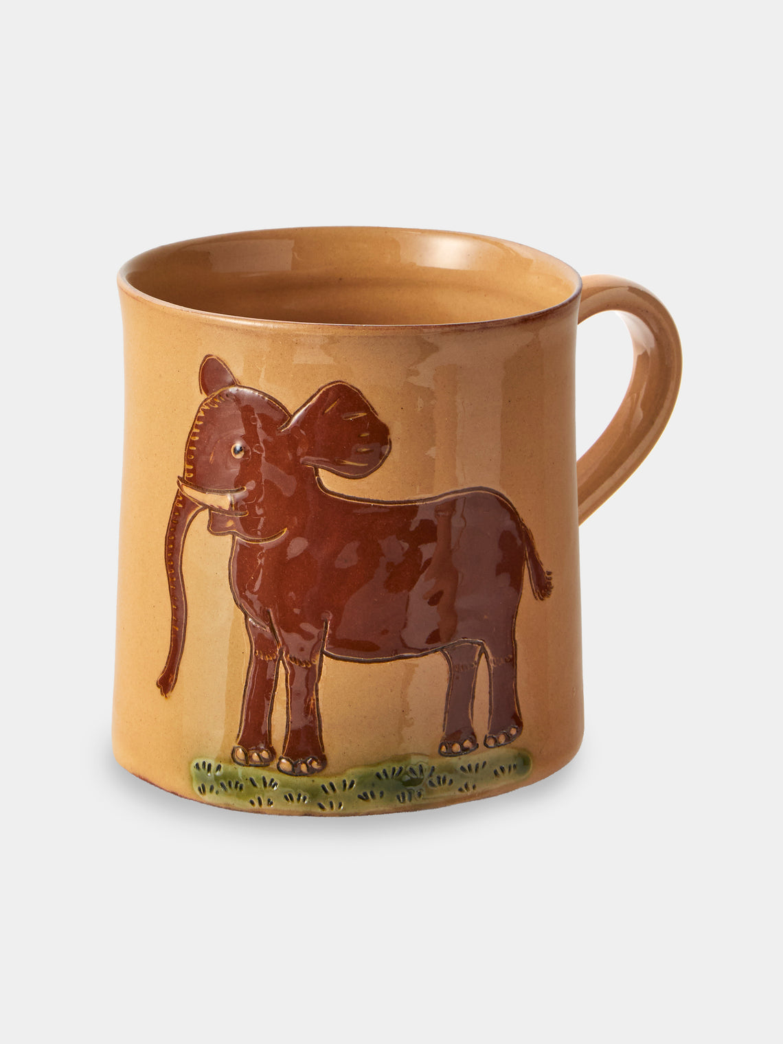 Poterie d’Évires - Animals Hand-Painted Ceramic Mugs (Set of 4) - Cream - ABASK