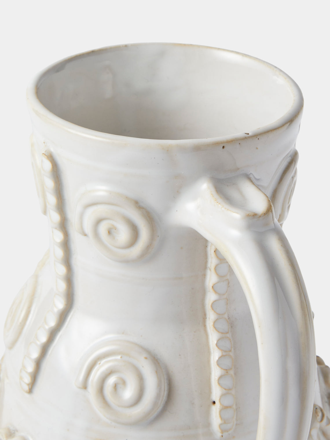 Antique and Vintage - 1940s Émile Tessier Ceramic Vase (12.5in/32cm) - White - ABASK