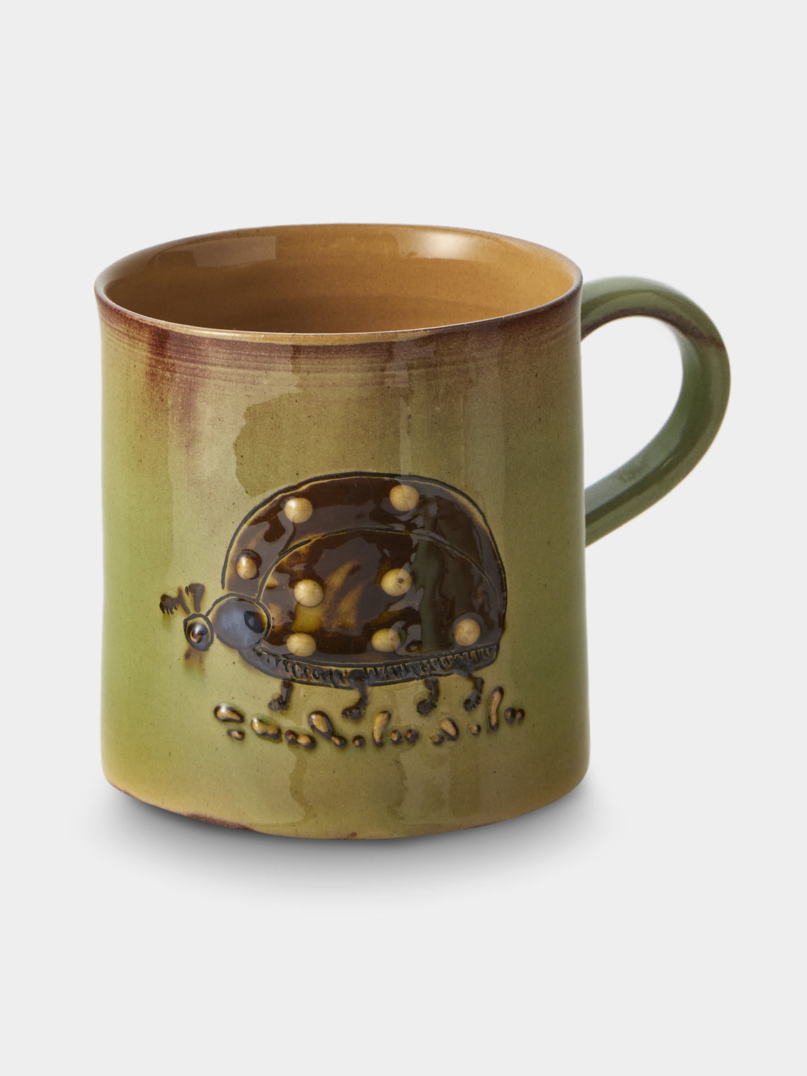 Poterie d’Évires - Animals Hand-Painted Ceramic Mugs (Set of 4) - Green - ABASK
