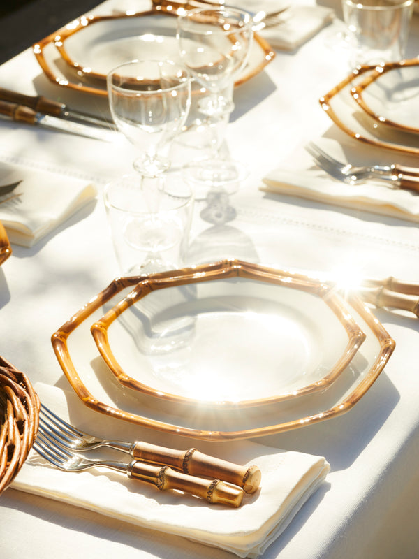 Este Ceramiche - Bamboo Hand-Painted Ceramic Dinner Plates (Set of 4) -  - ABASK