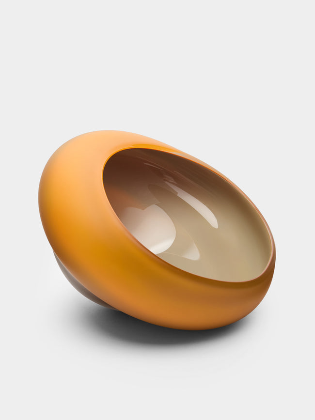 David Valner - Polypore Hand-Blown Glass Large Bowl - Orange - ABASK - 