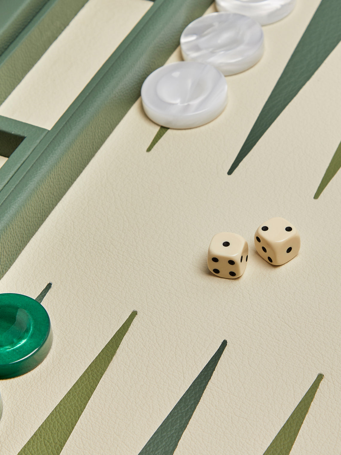Geoffrey Parker - Leather and Acrylic Backgammon Set - Green - ABASK