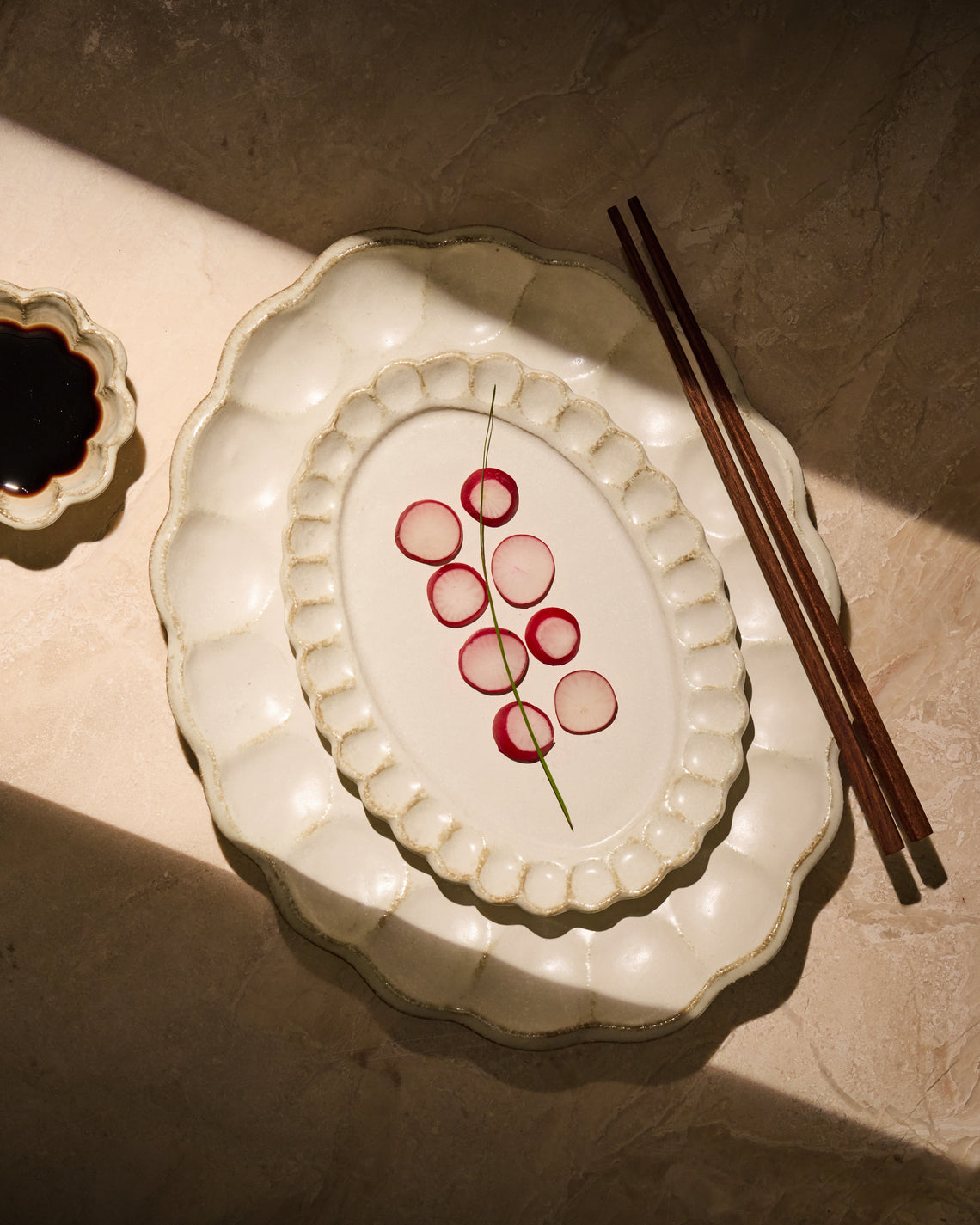 Kaneko Kohyo - Coco Ceramic Oval Dessert / Salad Plates – 8in/20cm (Set of 4) - White - ABASK