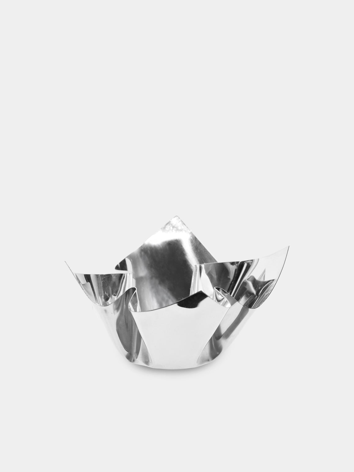 San Lorenzo - 1993 Afra and Tobia Scarpa Cartoccio Pure Silver Bowl with Tips (2.5in/6cm) - Silver - ABASK - 