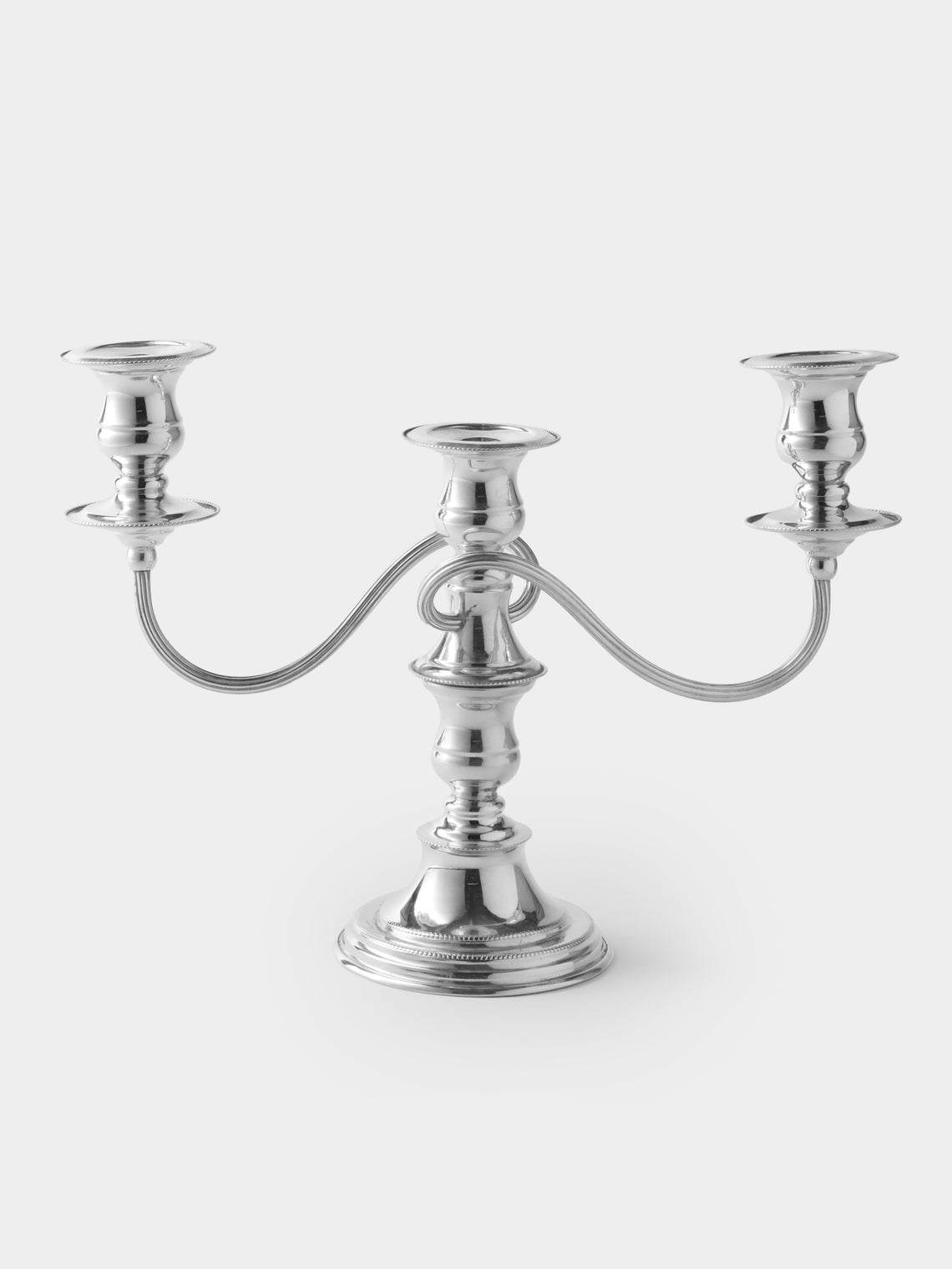 Antique and Vintage - 1940s Italian Silver-Plated Candle Holders (Set of 2) - Clear - ABASK