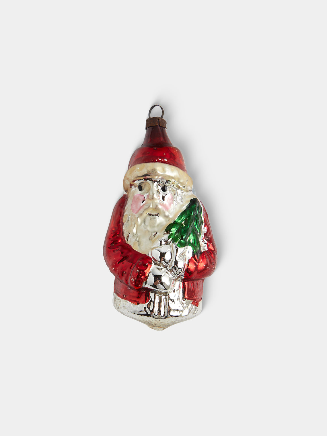 Antique and Vintage - Early-20th-Century Father Christmas Glass Baubles (Set of 6) - Red - ABASK