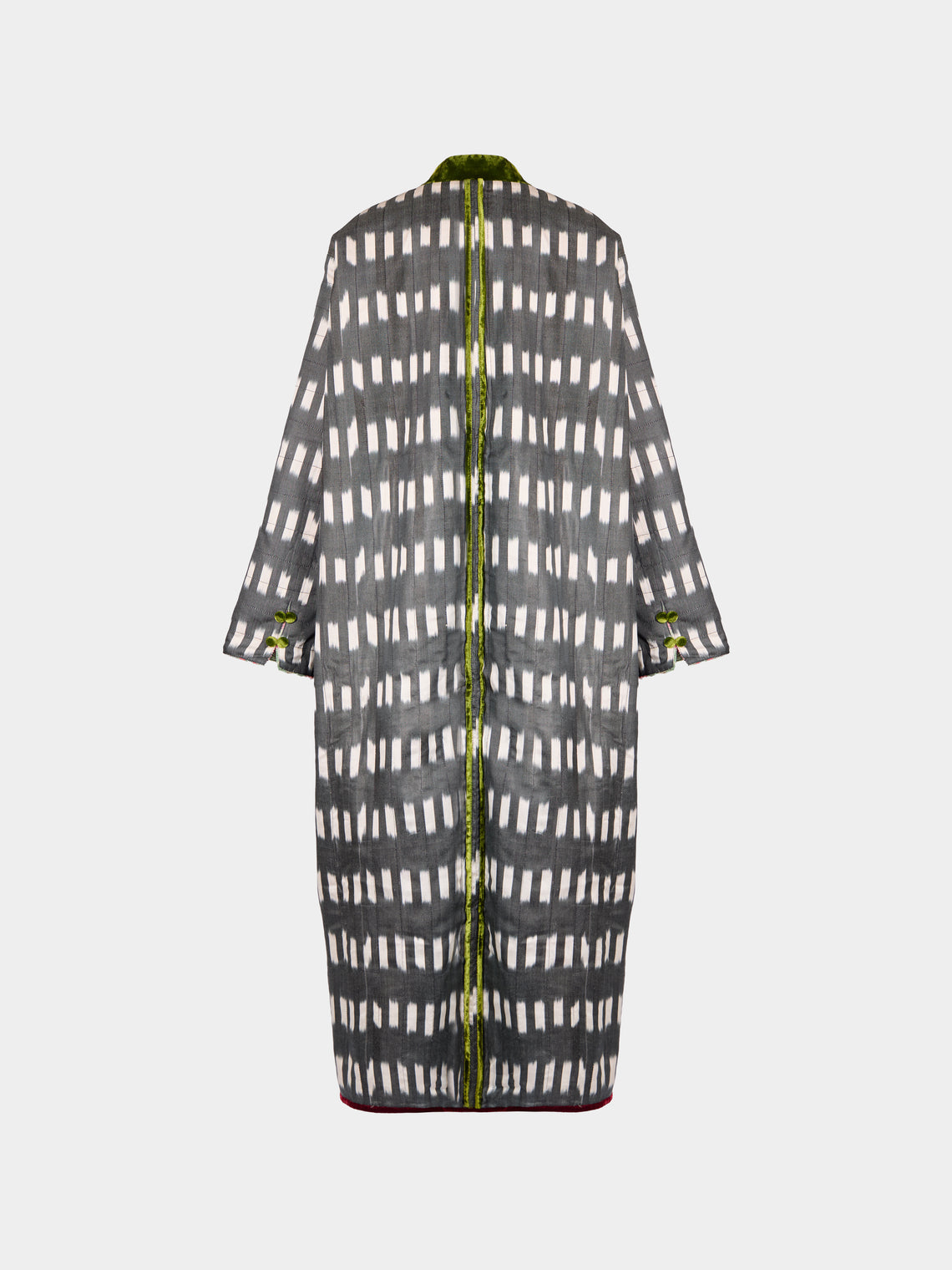 Nazzy Beglari - Hand-Loomed Ikat Velvet Reversible Robe | One Size - Multiple - ABASK - 