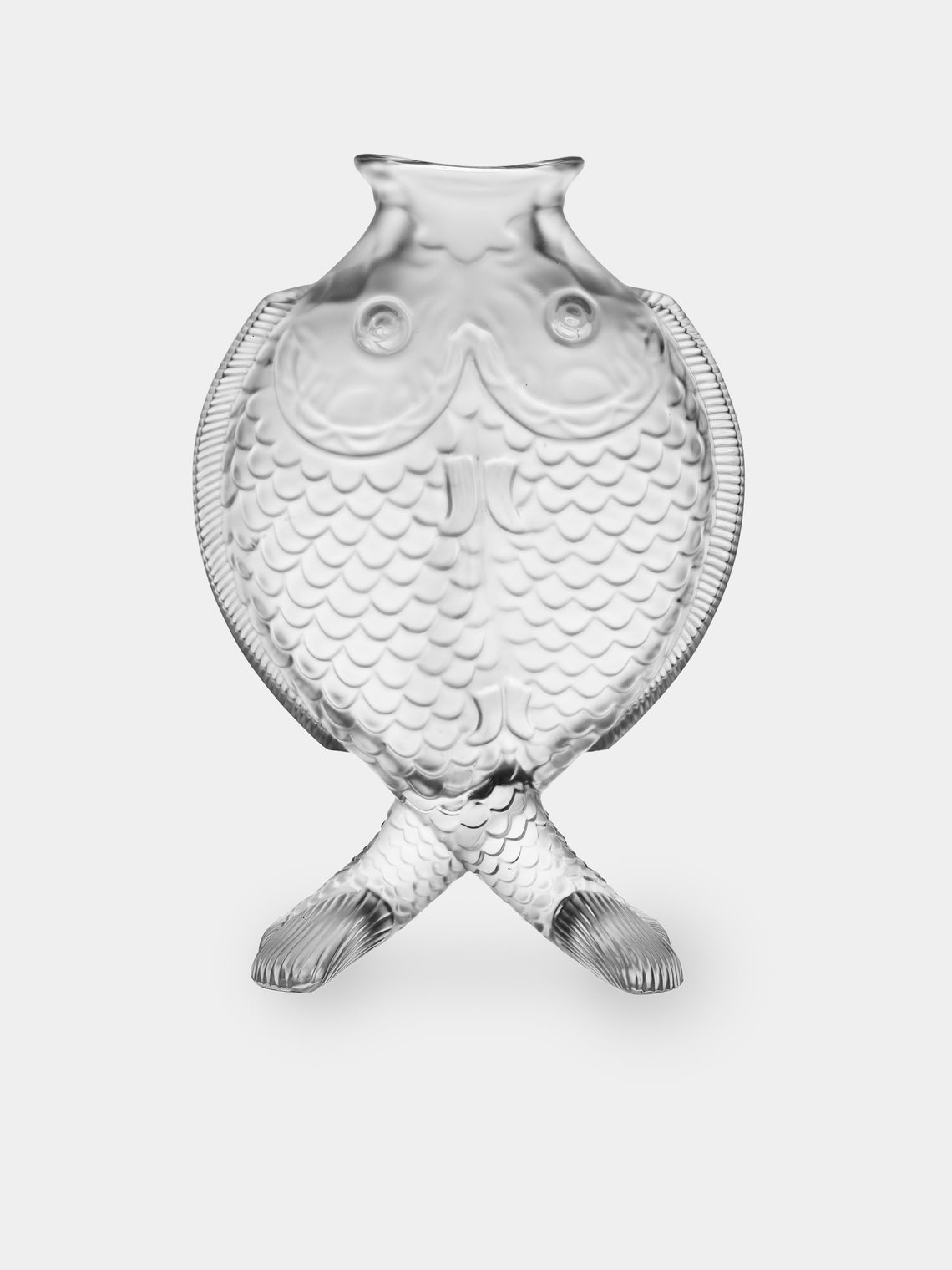 Antique and Vintage - 20th-Century Christofle Fish Crystal Vase (13.5in/34cm) - Clear - ABASK - 