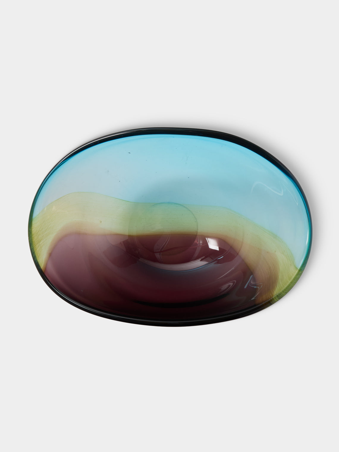 Antique and Vintage - 1960s Archimede Seguso Glass Bowl - Blue - ABASK