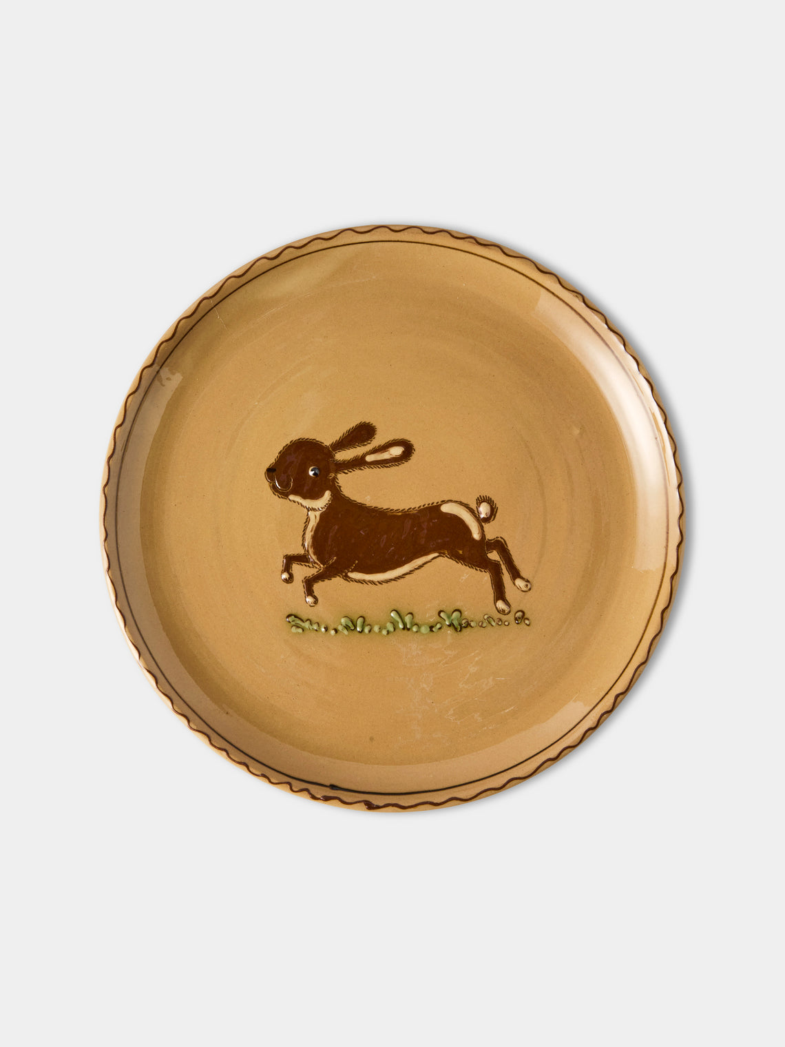 Poterie d’Évires - Animals Hand-Painted Ceramic Dinner Plates – 9.5in/24cm (Set of 4) - Cream - ABASK