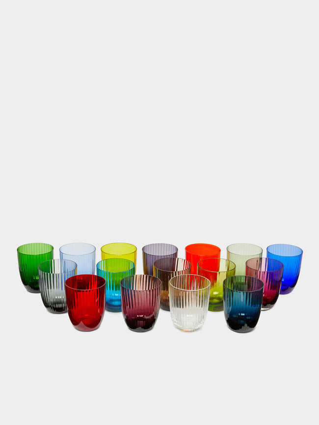 NasonMoretti - Idra Hand-Blown Murano Glass Striped Tumblers (Set of 16) -  - ABASK - 