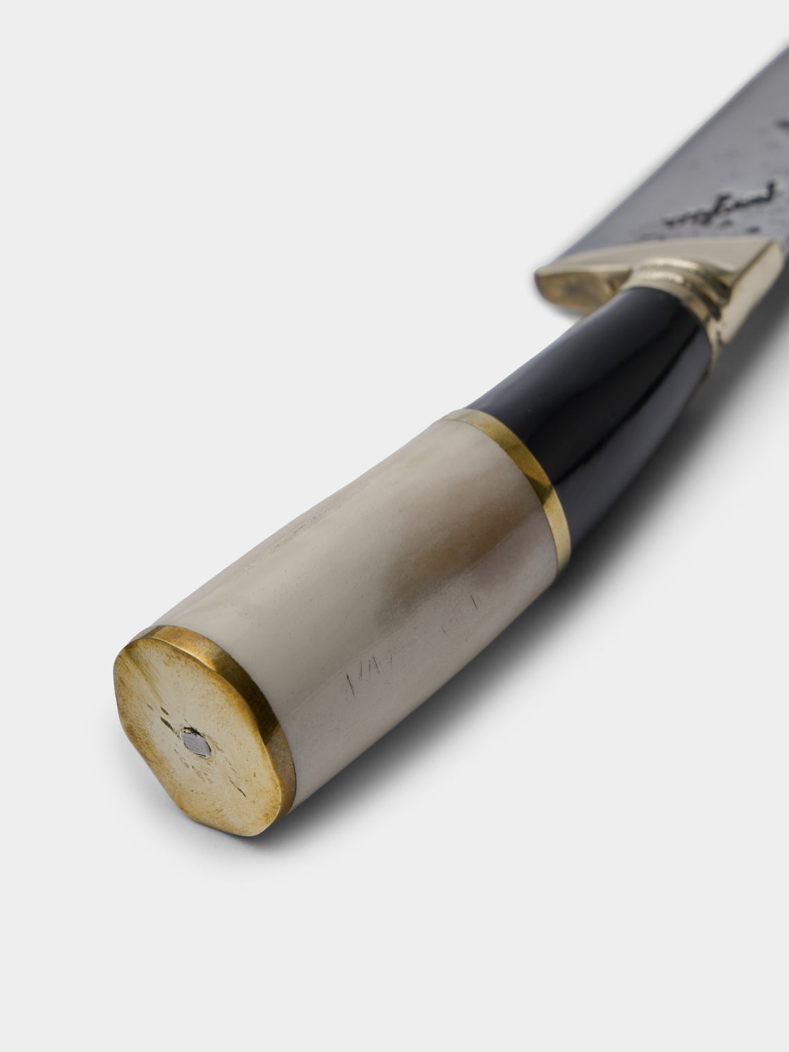 Poglia - Signature Horn, Bone and Brass Knife - Black - ABASK