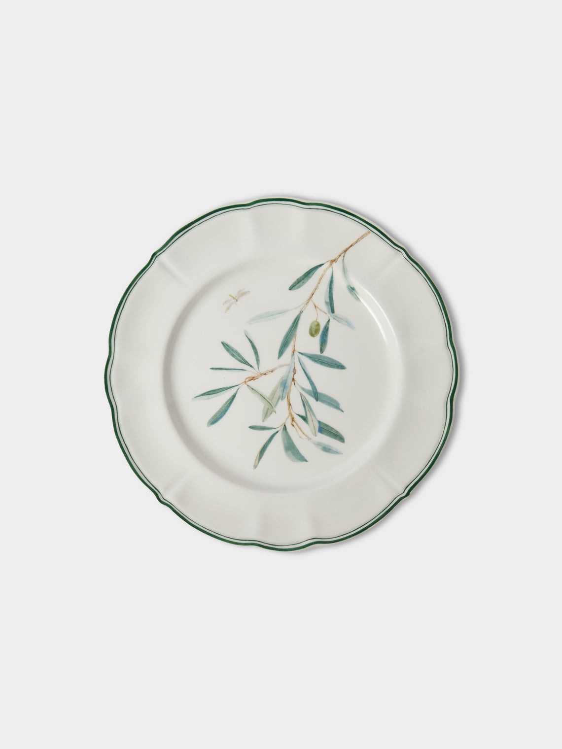 Laboratorio Paravicini - | Set of 6 | Ulivi Ceramic Dessert / Salad Plates (9in/23cm) - Green - ABASK