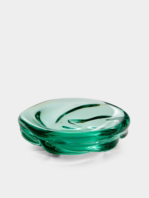 Antique and Vintage - 1940s Seguso Murano Glass Ashtray - Green - ABASK - 