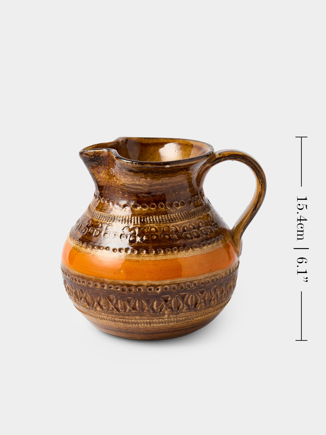 Antique and Vintage - 1970s Bitossi Ceramiche Sahara Ceramic Jug - Brown - ABASK