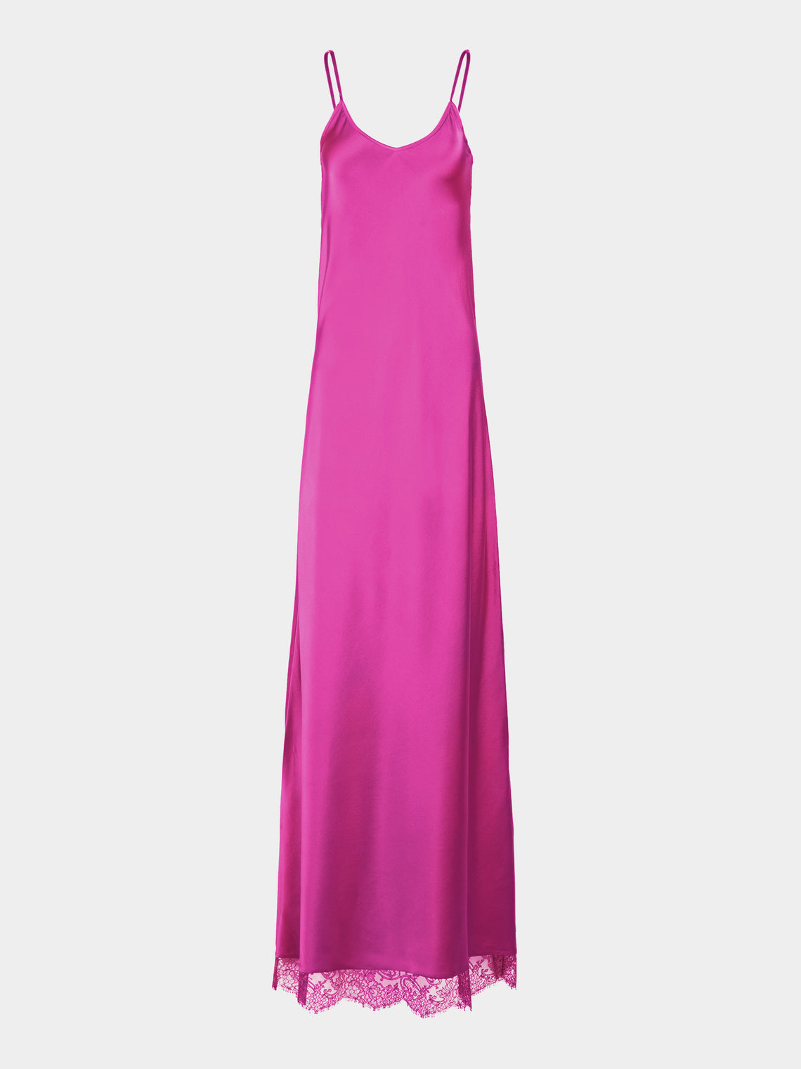 Ryan Roche - Silk and Lace Long Slip Dress - Pink - ABASK - 