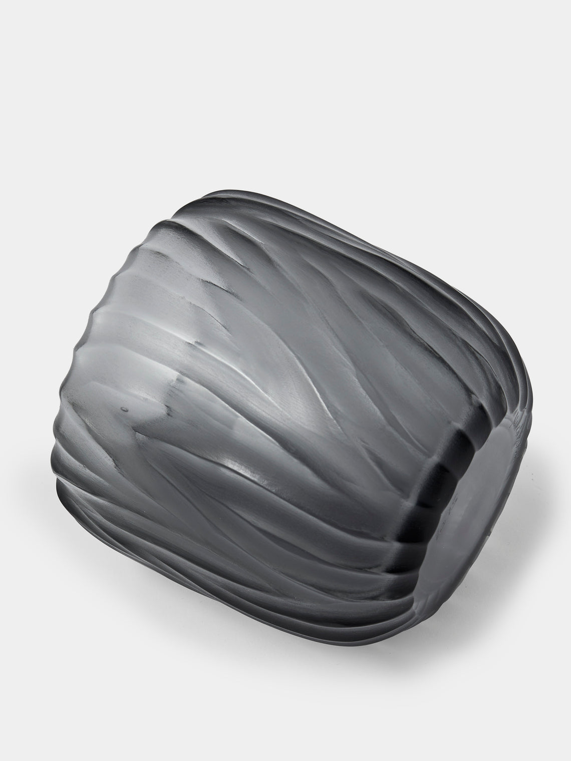 Micheluzzi Glass - Rullo Acciaio Alghe Hand-Blown Murano Glass Vase (4.5in/11.5cm) - Gray - ABASK