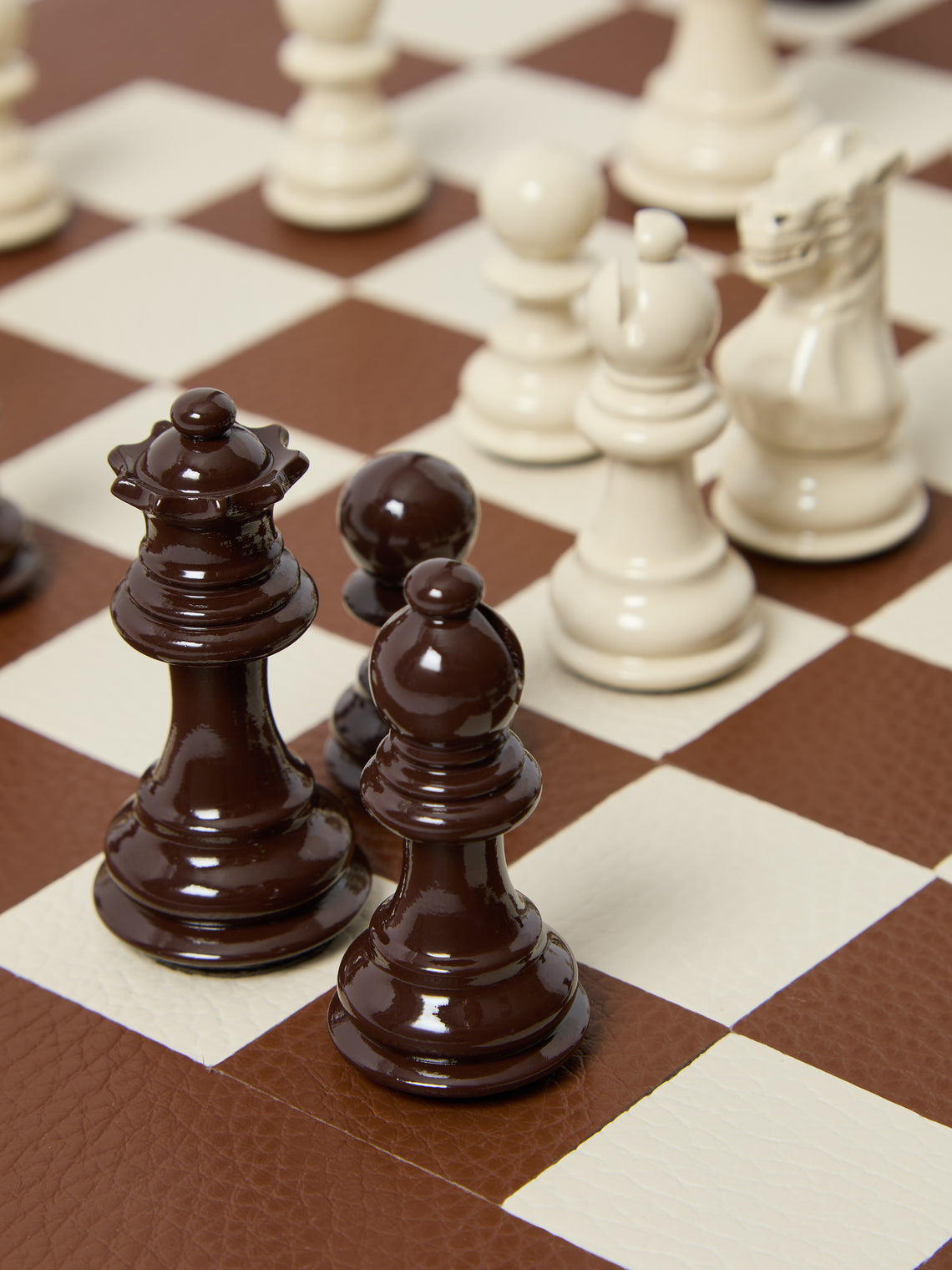 Hector Saxe - Leather Chess Set - Brown - ABASK