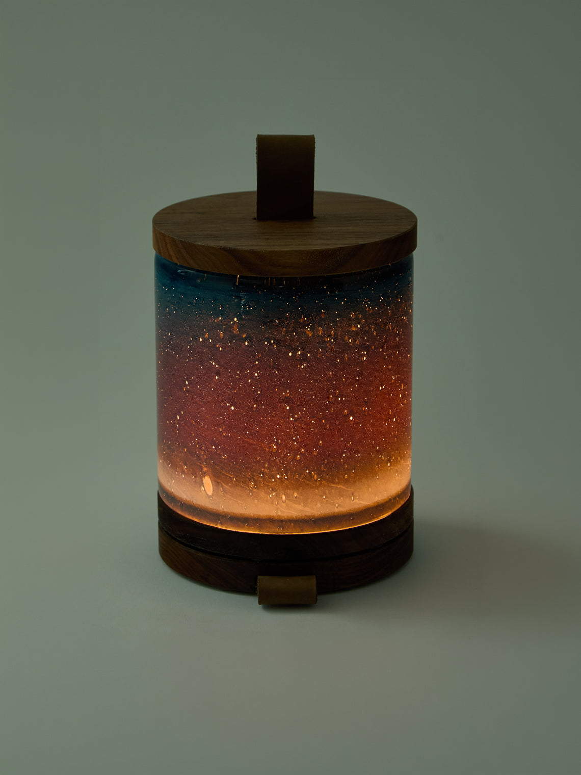Wannes Antwerp - Antoine Comporta Hand-Blown Glass and Walnut Portable Lamp - Blue - ABASK