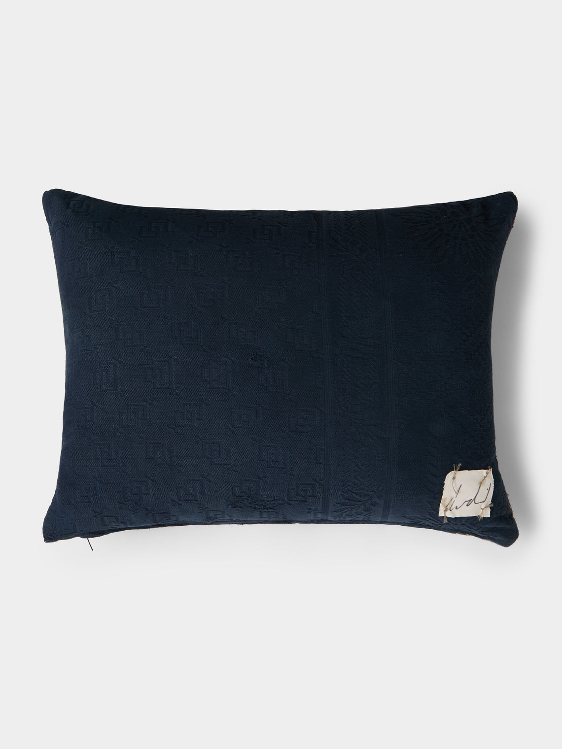 By Walid - 19th-Century Victorian Neo-Gothic Needlepoint Wool and Cotton Cushion (17.5in/45cm) - Multiple - ABASK