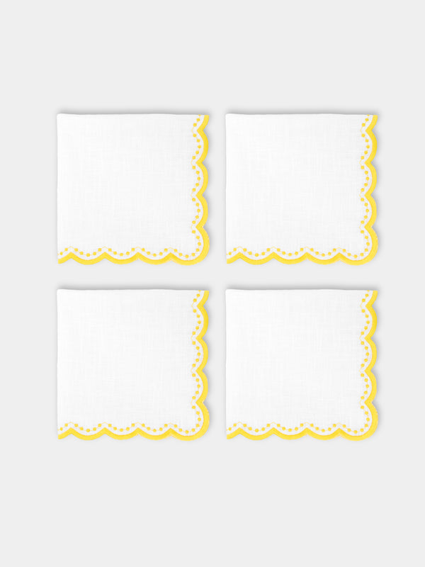 HMA | Blank Space - Bella Embroidered Linen Napkins (Set of 4) -  - ABASK