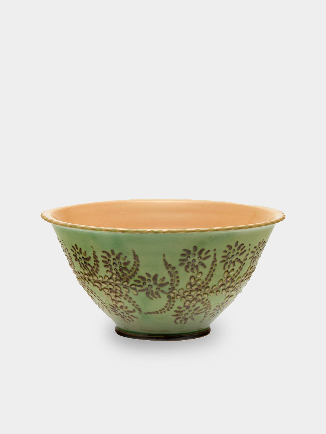 Poterie d’Évires - Flowers Hand-Painted Ceramic Mini Salad Bowl - Green - ABASK - 