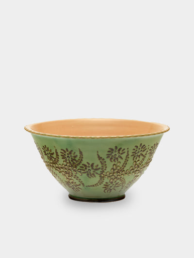 Poterie d’Évires - Flowers Hand-Painted Ceramic Mini Salad Bowl - Green - ABASK - 