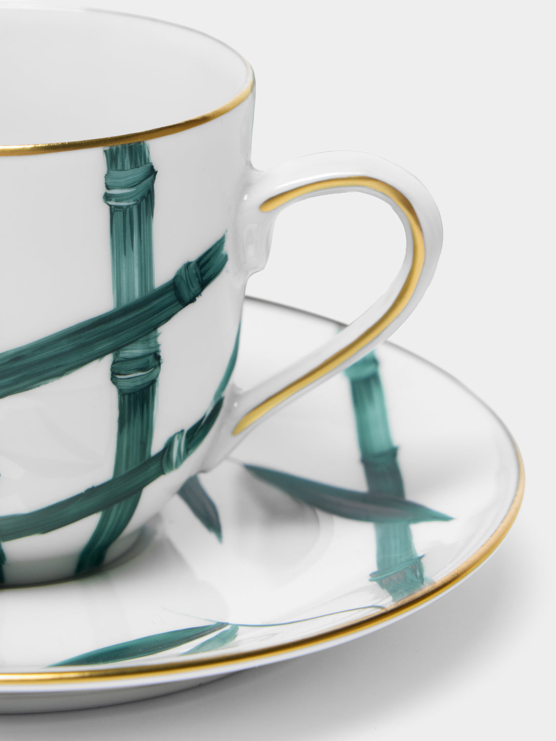 Marie Daage - Jardin d'Arashiyama Hand-Painted Porcelain Coffee Cup and Saucer - White - ABASK