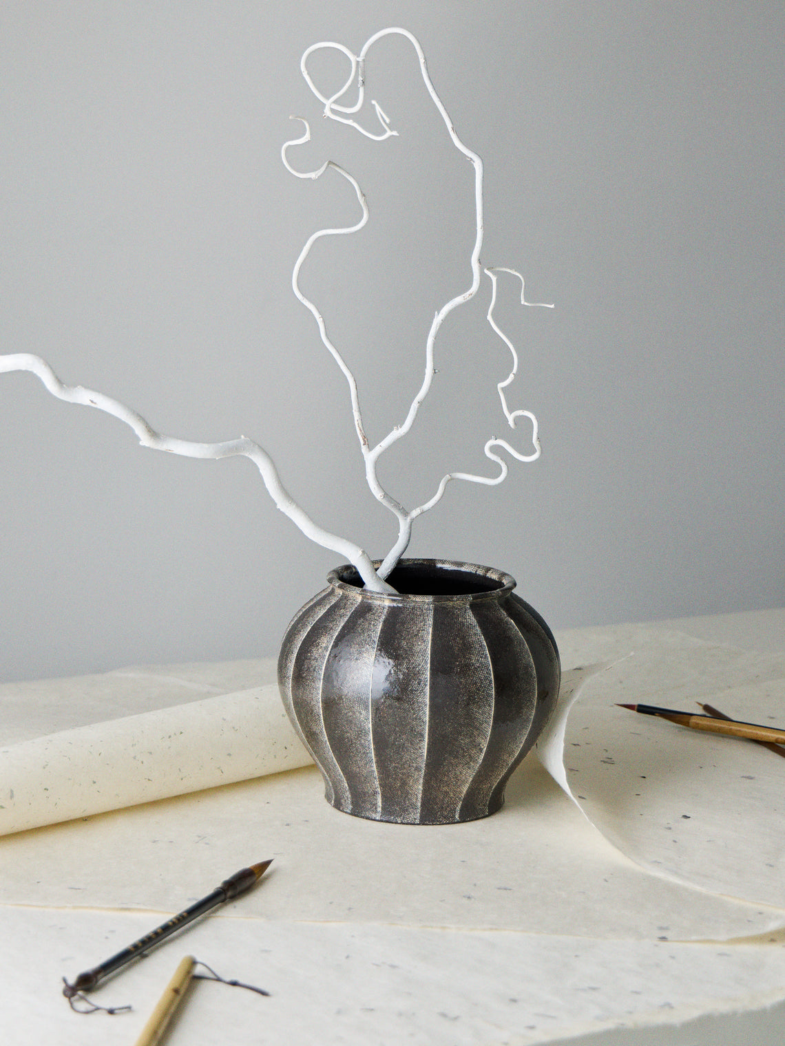 Masumi Ando - Textured Ceramic Water Jar - Gray - ABASK