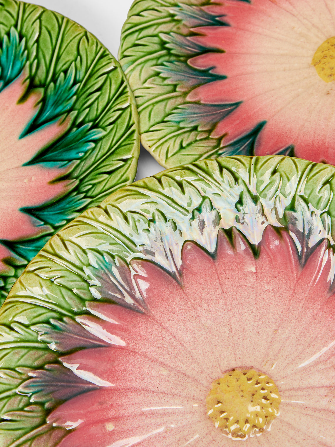 Antique and Vintage - 1950s Flower Ceramic Side Plates (Set of 10) -  - ABASK