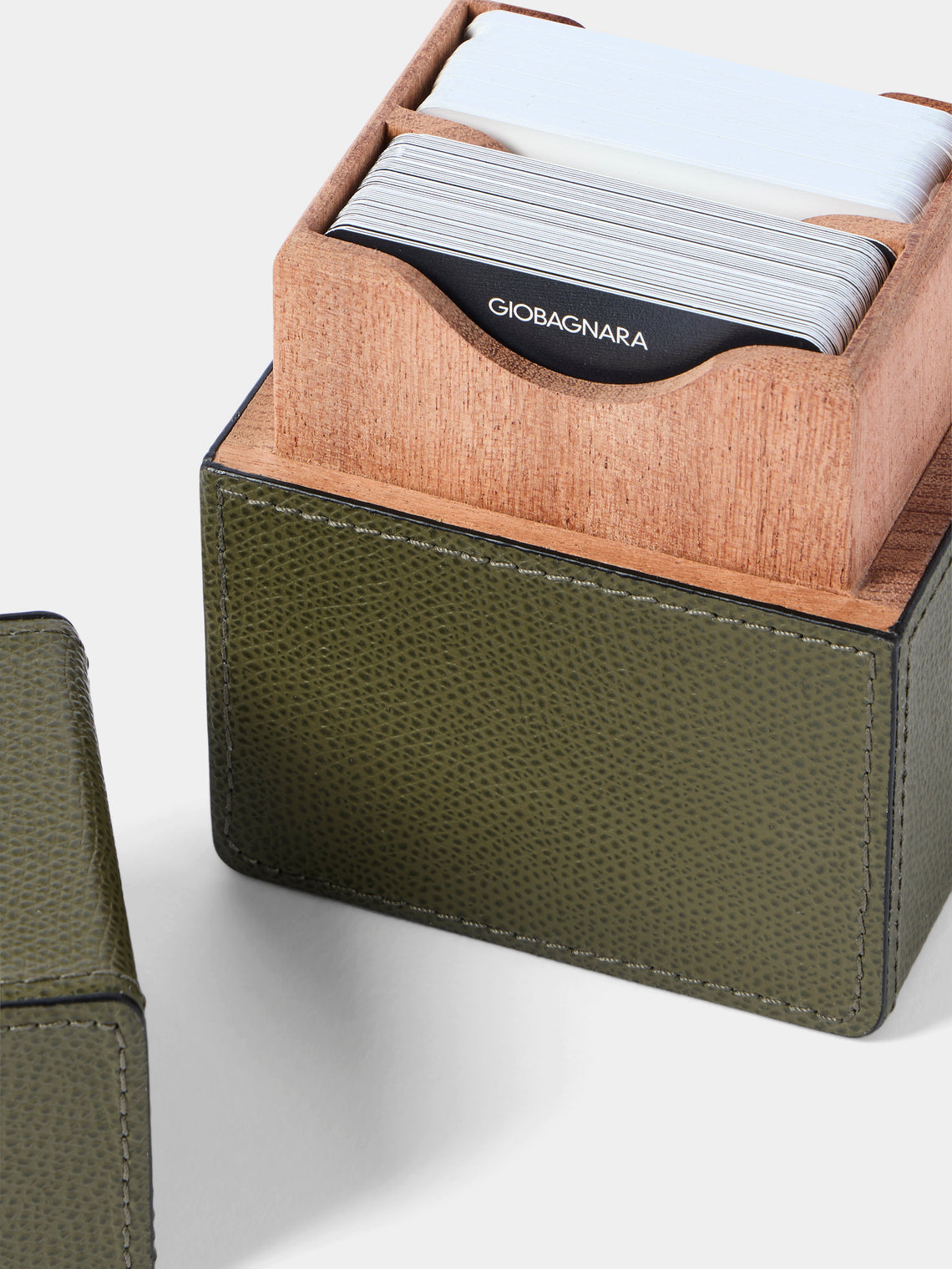 Giobagnara - Naples Leather Playing Cards Set - Green - ABASK