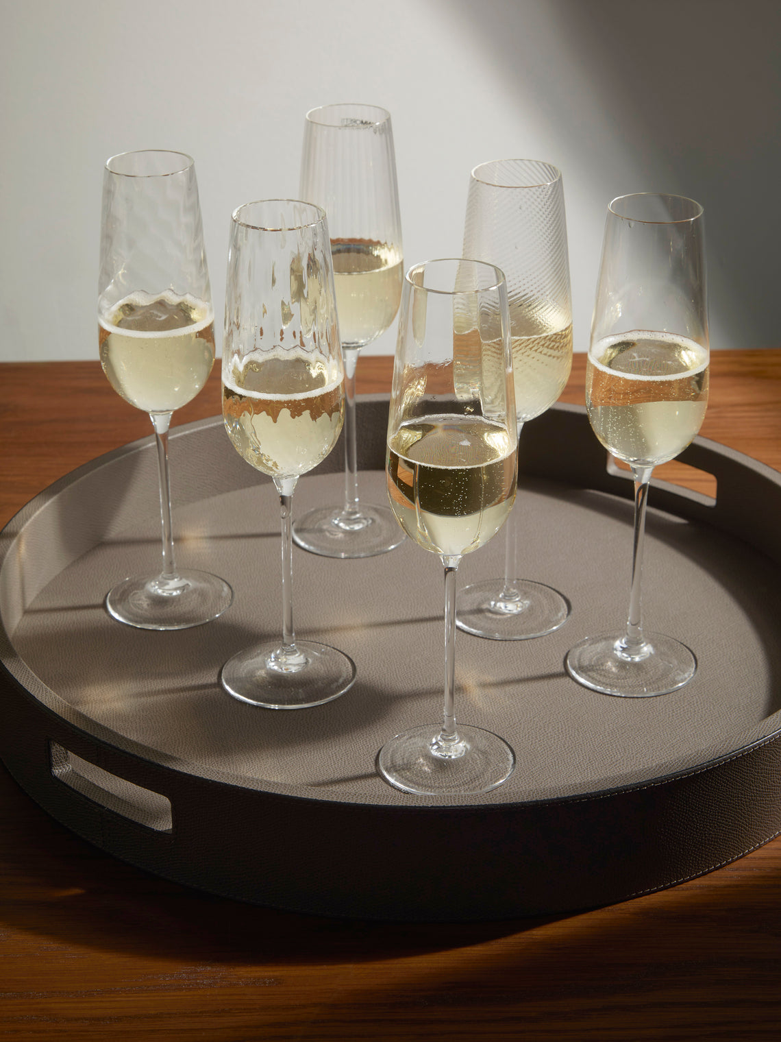 NasonMoretti - Tolomeo Hand-Blown Murano Glass Champagne Flutes (Set of 6) - Clear - ABASK