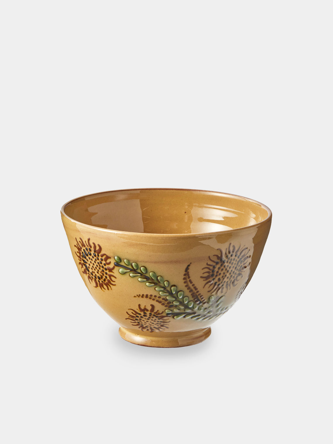Poterie d’Évires - Flowers Hand-Painted Ceramic Grand Bowls (Set of 4) - Cream - ABASK
