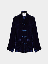 Yali Milano - Velvet Blazer | Size: S - Navy - ABASK - 