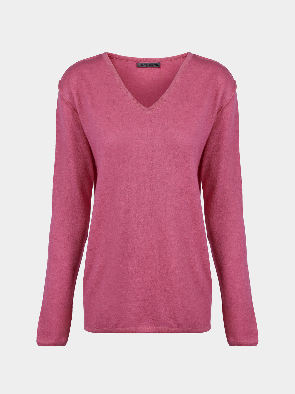 Denis Colomb - Fuzzy Brushed Cashmere V-Neck Sweater | Size: S - Pink - ABASK - 