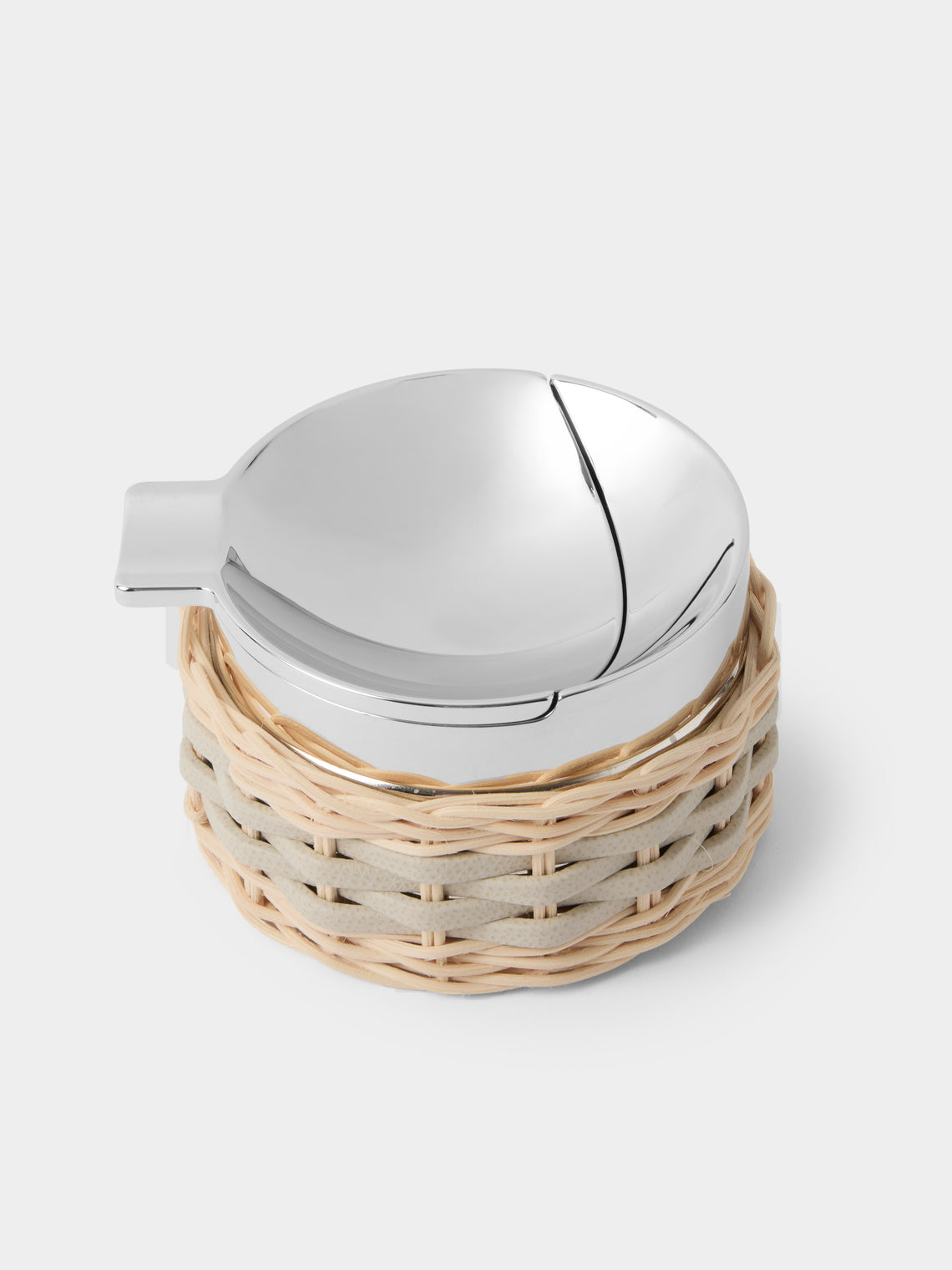 Pigment France - Toledo Leather and Rattan Ashtray - Cream - ABASK