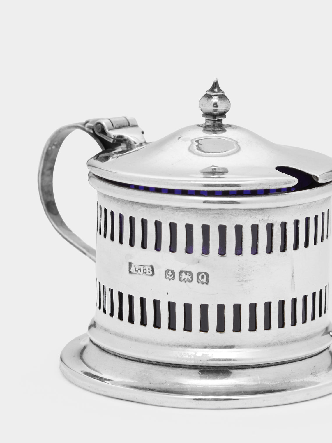 Antique and Vintage - Sterling Silver and Glass Mustard Pot -  - ABASK