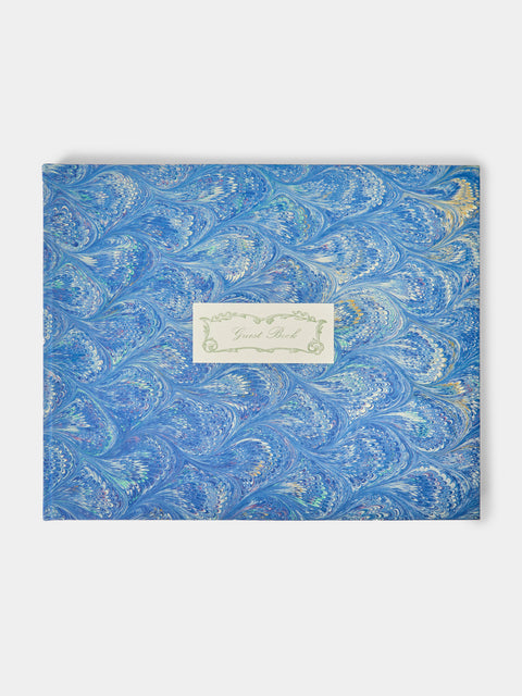 Giannini Firenze - Hand-Marbled Guest Book - Blue - ABASK - 