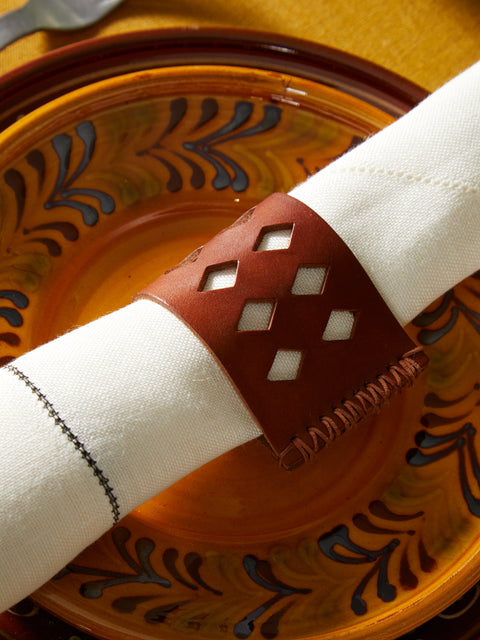 Peter Speliopoulos Projects - Hand-Stained Leather Napkin Rings (Set of 4) -  - ABASK