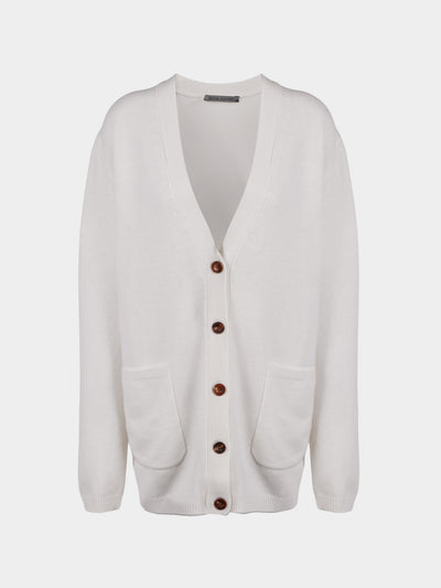 Denis Colomb - Cashmere Boyfriend Cardigan | Size: S - Ivory - ABASK - 