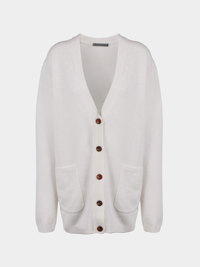 Denis Colomb - Cashmere Boyfriend Cardigan | Size: S - Ivory - ABASK - 