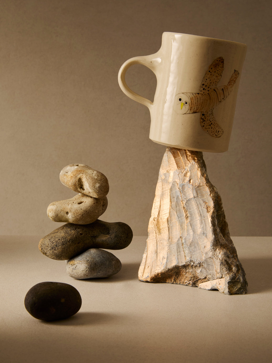 Liz Rowland - Owl Hand-Painted Ceramic Mug - Multiple - ABASK