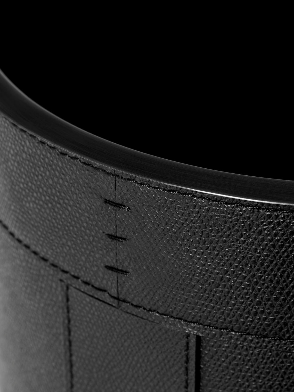 Giobagnara - Brus Leather Wastepaper Bin - Black - ABASK