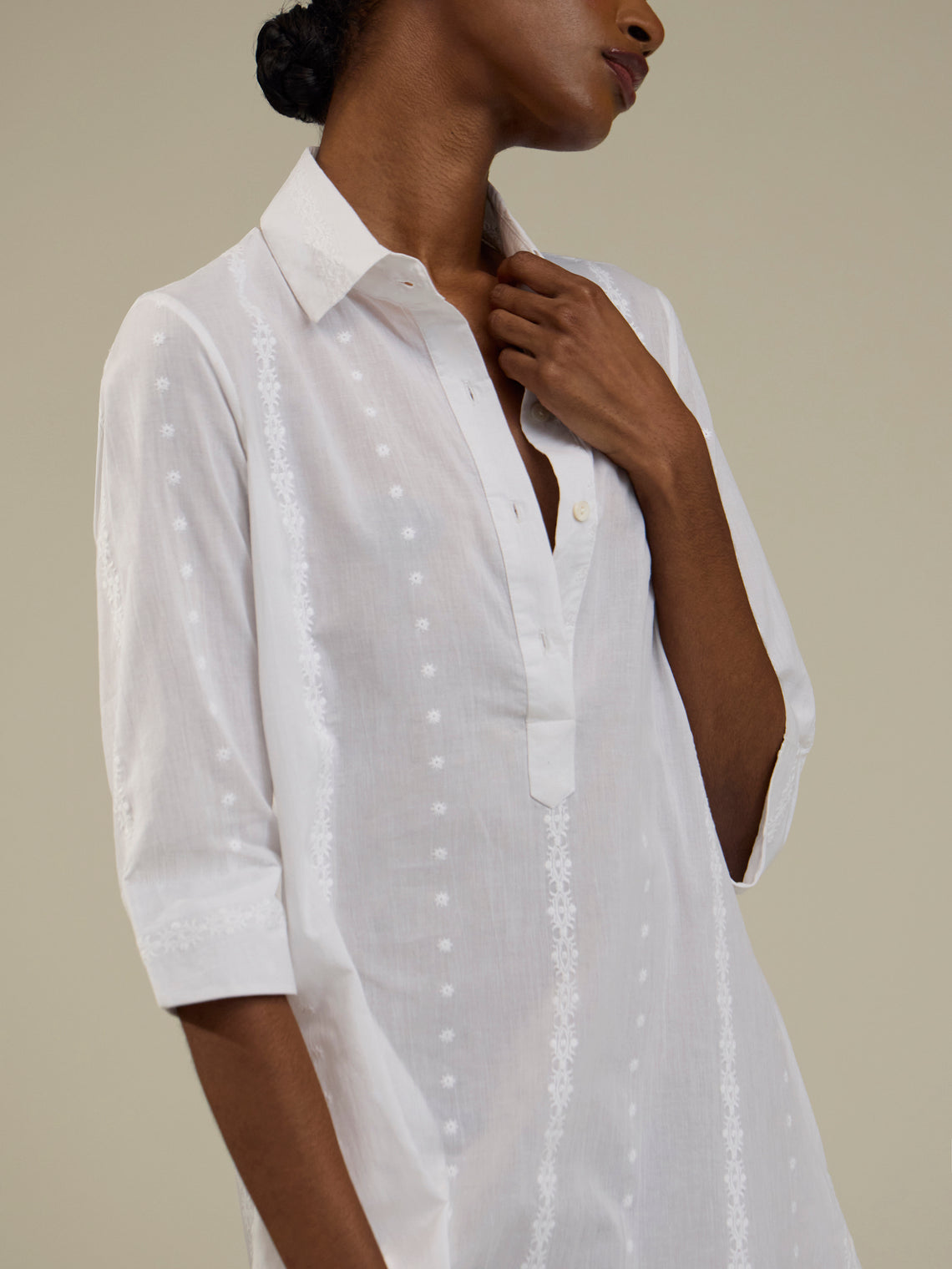 Thierry Colson - The Angelica Cotton Long Dress - White - ABASK