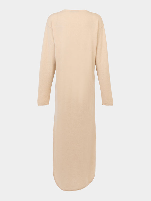 Denis Colomb - Cashmere V-Neck Dress | Size: S - Cream - ABASK