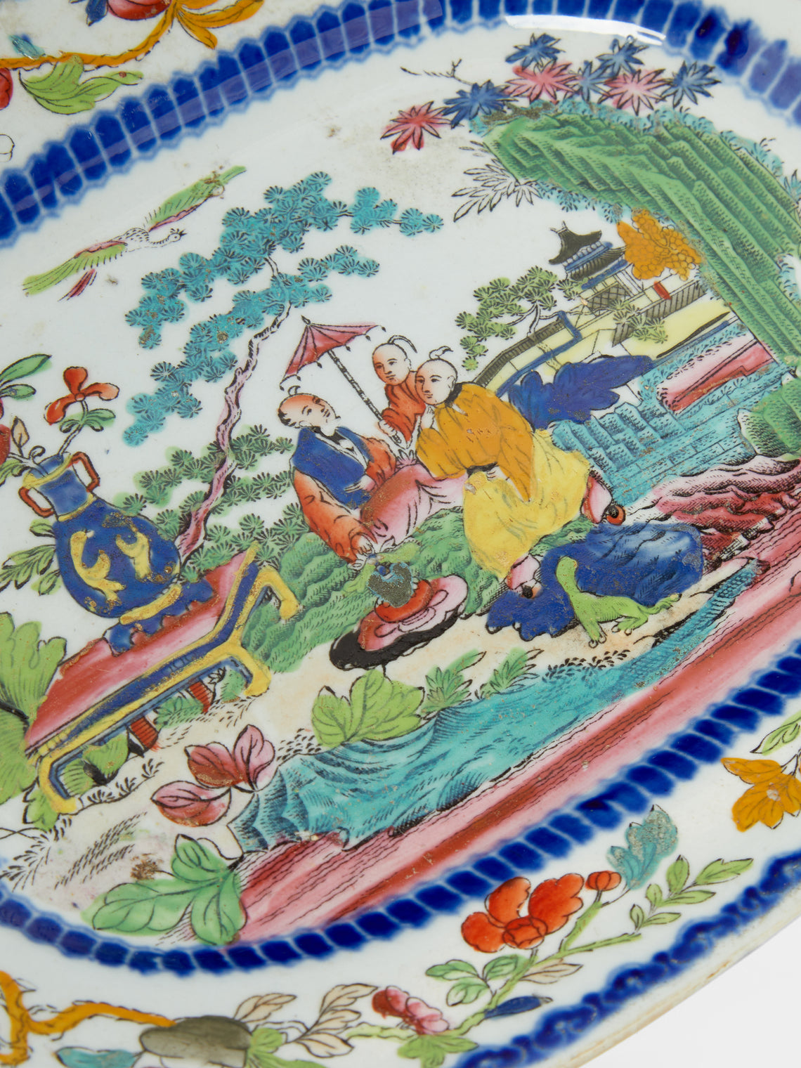 Antique and Vintage - 1820s Mogul Masons Ironstone Platters (Set of 2) - Multiple - ABASK