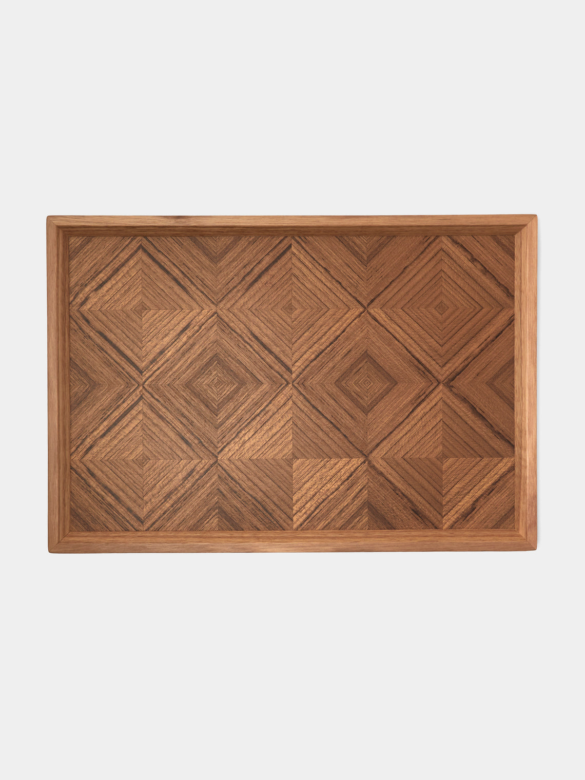 Mori Kougei - Poke Marquetry Wood Tray (15in/38.5cm) - Brown - ABASK - 