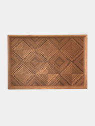 Mori Kougei - Poke Marquetry Wood Tray (15in/38.5cm) - Brown - ABASK - 